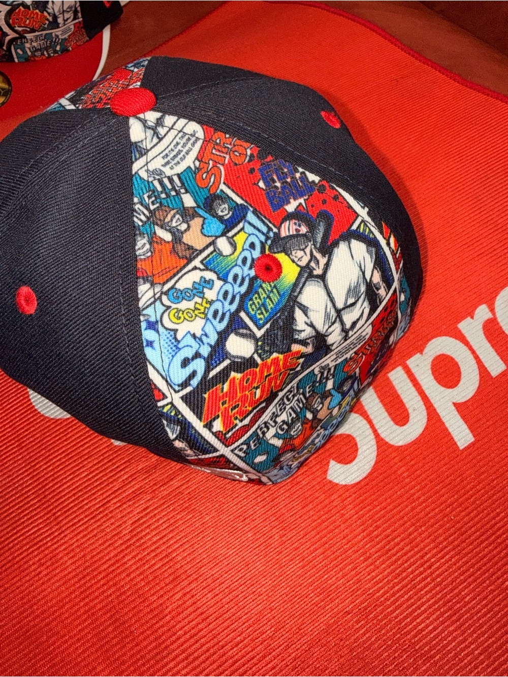 New Era Boston Red Sox Red and Navy Comic Panel 59FIFTY Fitted Hat - Picture 2 of 9